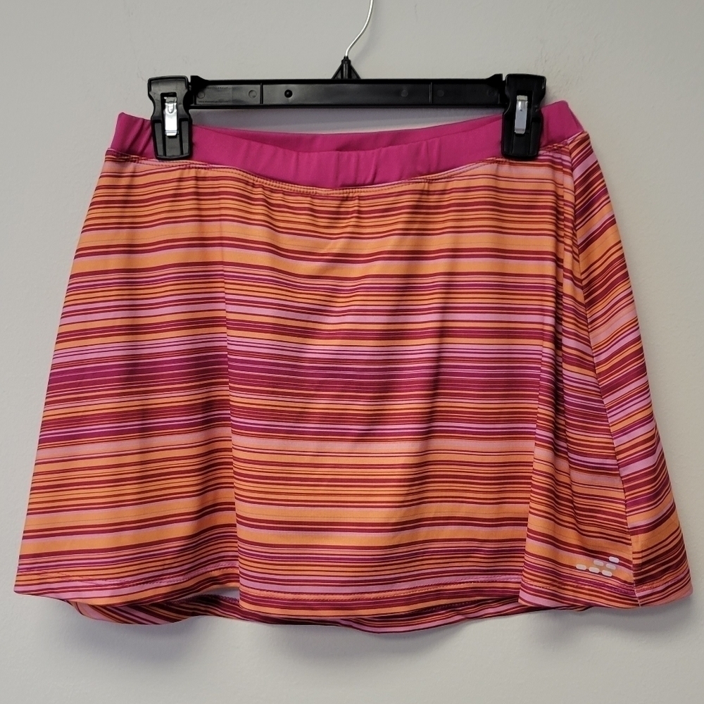 BCG tennis skirt skort Pink Orange Stripes L - Picture 5 of 5